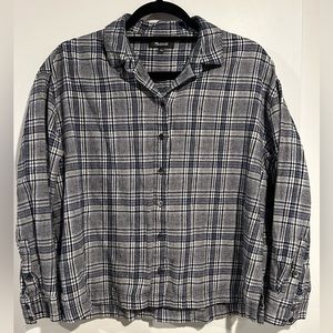 Madewell Westlake Dublin Plaid Lightweight Long-Sleeve Button Up Shirt | S